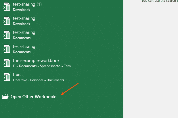 opening an existing excel workbook