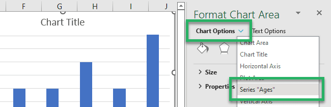 Select histogram and Series Ages