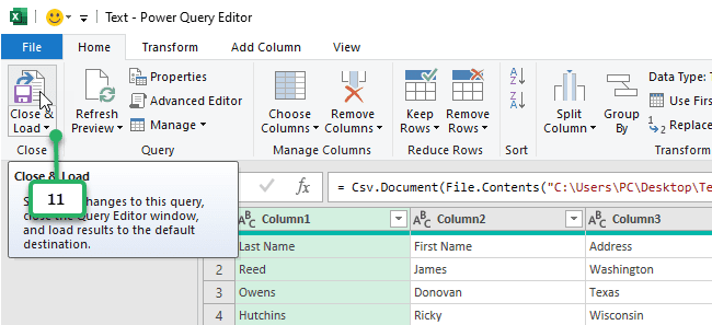 data preview field