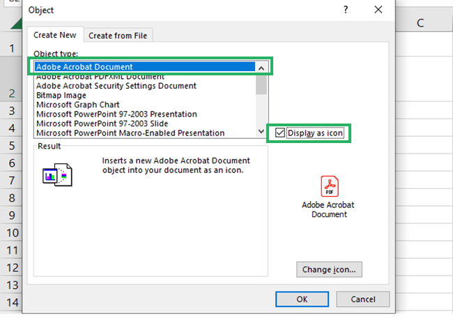 Selecting Acrobat file