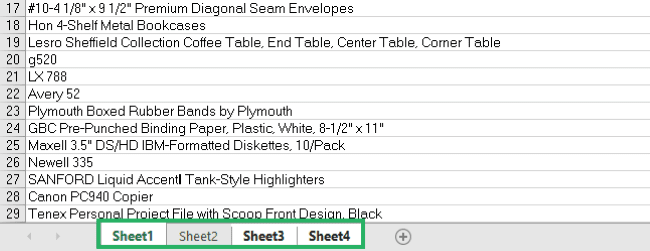 Selecting multiple sheets using CTRL 