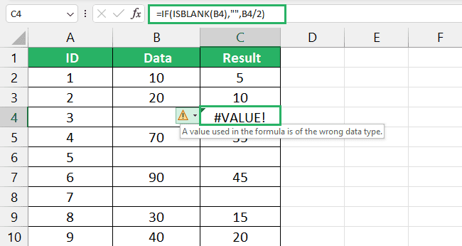 Cell with an empty string