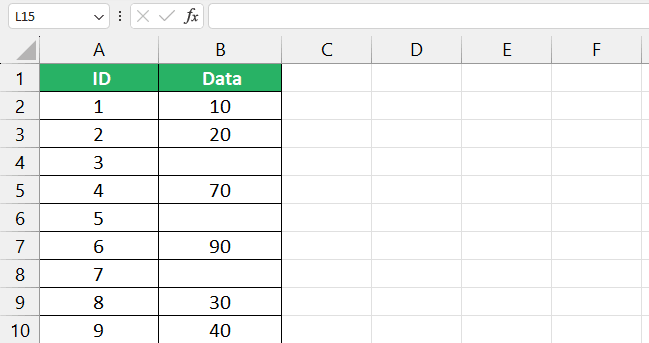 Sample data set