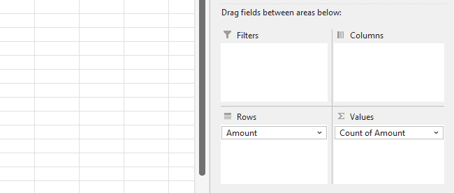 Insert fields to areas in step 5